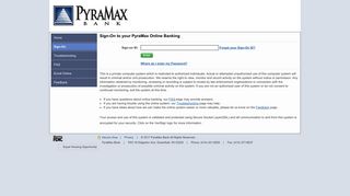 Sign-On to your PyraMax Online Banking