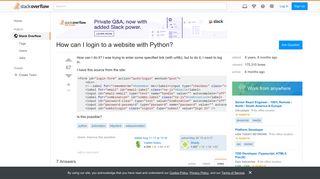 How can I login to a website with Python? - Stack Overflow