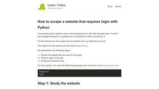 How to scrape a website that requires login with Python - Isaac Vidas