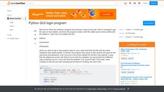 Python GUI login program - Stack Overflow