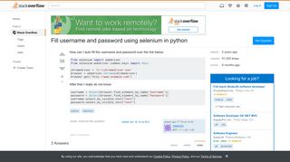 Fill username and password using selenium in python - Stack Overflow