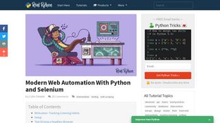 Modern Web Automation With Python and Selenium – Real Python