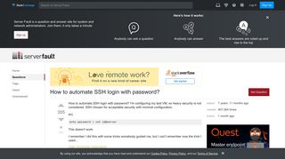How to automate SSH login with password? - Server Fault
