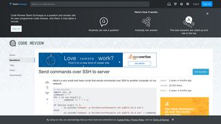 python - Send commands over SSH to server - Code Review Stack Exchange