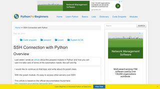 SSH Connection with Python - Pythonforbeginners.com