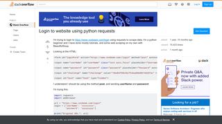 Login to website using python requests - Stack Overflow