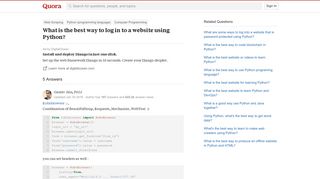 What is the best way to log in to a website using Python? - Quora