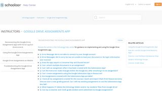 Troubleshooting the Google Drive Assignments App – Schoology ...