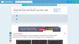Live View; Login - Q-see QC Series User Manual [Page 15] - ManualsLib