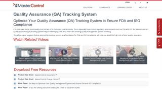 Quality Assurance (QA) Tracking System - MasterControl