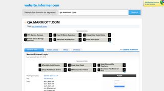 qa.marriott.com at WI. Marriott Extranet Login - Website Informer