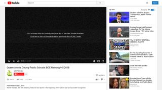 Queen Anne's County Public Schools BOE Meeting 9 5 2018 - YouTube