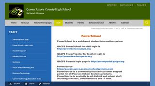Staff / PowerSchool Login Links - Queen Anne's County Public Schools