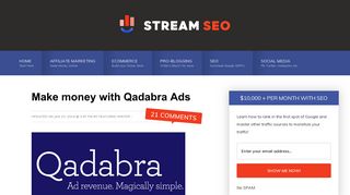 Make money with Qadabra Ads - Stream SEO