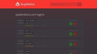 qadambosi.com passwords - BugMeNot