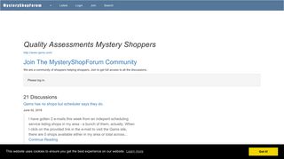 Quality Assessments Mystery Shoppers: Discussions ...