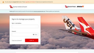 Qantas Hotels Extranet: Sign in