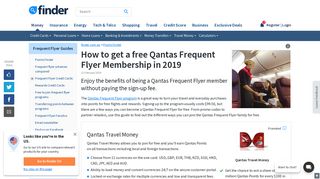 How to get free Qantas Frequent Flyer Membership 2019 | finder ...