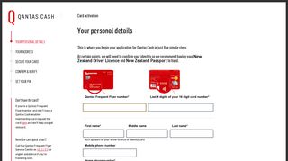 Apply to activate your Qantas Card | Qantas Cash NZ
