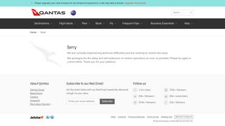 Sorry We're Experiencing Technical Difficulties | Qantas