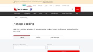 Manage booking | Qantas AU