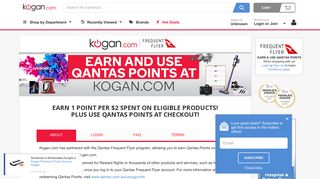 Earn Qantas Frequent Flyer Points when you shop at Kogan.com