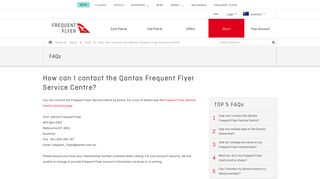 How can I contact the Qantas Frequent Flyer Service ... - Qantas Points