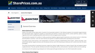 Qantas Share Registry, Share Registry | SharePrices