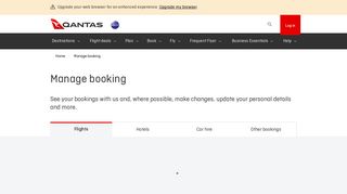 Manage booking | Qantas GB