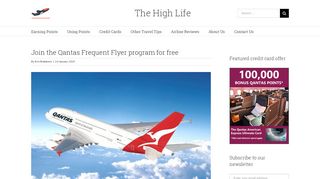 Join the Qantas Frequent Flyer program for free - The High Life