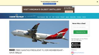 Free Qantas Frequent Flyer Membership - Save $89.50 - I Know The ...