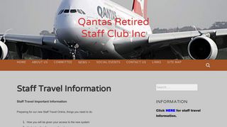 Staff Travel Information - Qantas Retired Staff Club Inc