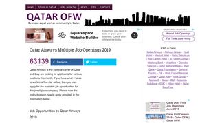 Qatar Airways Multiple Jobs January 2019 - Qatar OFW | Qatar OFW
