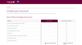 Sign up - Profile Management | Qatar Airways