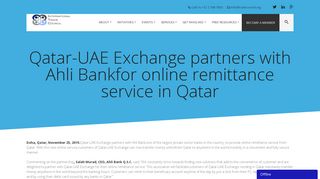 Qatar-UAE Exchange partners with Ahli Bankfor online remittance ...