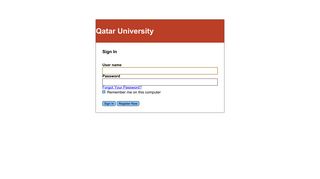 Qatar University > Sign In