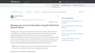 Manage your account information using the Merchant... - QuickBooks ...