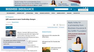 QBE announces more leadership changes | Business Insurance