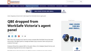 QBE dropped from WorkSafe Victoria's agent panel - Regulatory ...