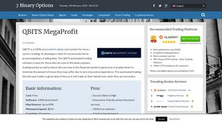 • QBITS MegaProfit Review - Will It Deliver? • - 7 Binary Options