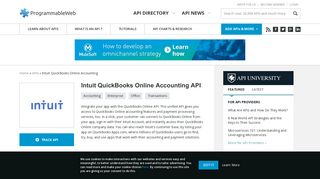 Intuit QuickBooks Online Accounting API | ProgrammableWeb