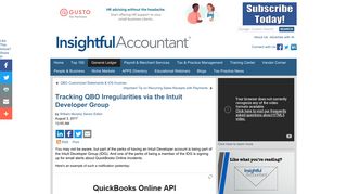 Tracking QBO Irregularities via the Intuit Developer Group ...