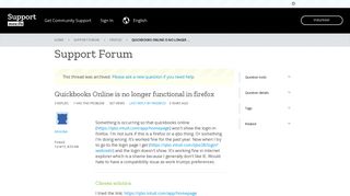 Quickbooks Online is no longer functional in firefox - Mozilla Support