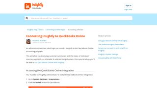 Connecting Insightly to QuickBooks Online – Insightly Help Center