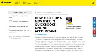 How to Set Up a New User in QuickBooks Online Accountant - dummies