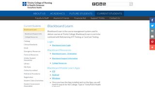 Blackboard Learn - Trinity College of Nursing & Health Sciences
