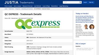 QC EXPRESS Trademark - Serial Number 86261750 :: Justia ...