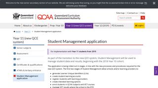 Student Management application | Queensland Curriculum and ...