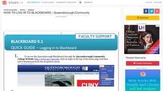 HOW TO LOG IN TO BLACKBOARD - Queensborough Community