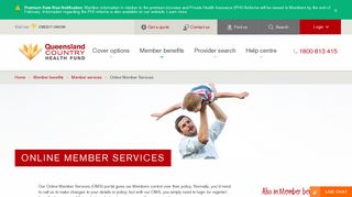 Online Member Services | Queensland Country Health Fund